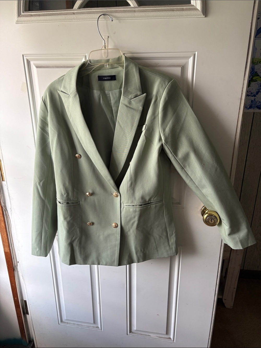 Wanderlust Double-Breasted Light Mint Green Blazer
